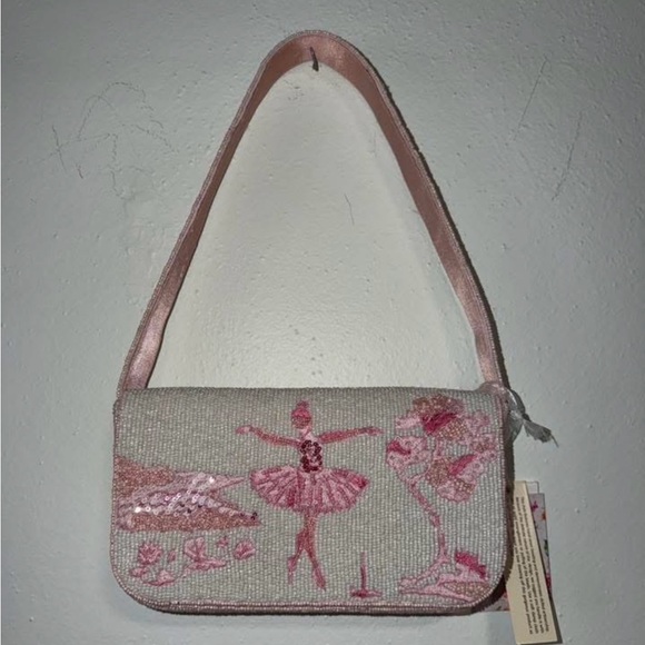 Handbags - Gorgeous viral Pink Ballerina Embellished beaded Shoulder Bag